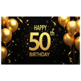 thumbnail image 1 of Golden Happy 50th Birthday Banner Background, Party Backdrop Decorations for Photography Props Birthday Party Celebration Photo Booth Decor, 1 of 4