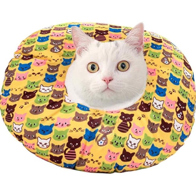 Collar de cuello de cono de recuperación ajustable suave Elizabeth Circle funda lavable extraíble para perros gatos (amarillo, X-pequeño)