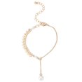 thumbnail image 1 of Bracelet Pendant Ajustable en Faux Perle avec Lien en Forme de Feuille, 1 of 10