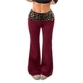 thumbnail image 2 of Casual Pants for Women Flare Leggings with Animal Print Slim Fit High Waist Stretchy Casual Yoga Workout Daily Wear Slacks for Women, 2 of 7