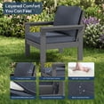 thumbnail image 6 of SERWALL Outdoor Patio Furniture Set, 6-Piece HDPE Outdoor Sofa Set Patio Conversation Set, Grey Frame with Grey Cushions, 6 of 10