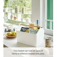 thumbnail image 6 of Yamazaki Home Storage Caddy, White, Plastic + Wood, Supports 4.4 pounds, Handle, No Assembly, 6 of 7