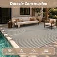 thumbnail image 4 of SIXHOME 9'x12' Outdoor Patio Rug, Geometric Indoor Outdoor Area Rug with Arch Stripe Pattern for Deck, Porch, Backyard, RV, Garden, Gray, 4 of 8