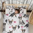 thumbnail image 3 of Dog Pattern with Hearts Duvet Cover and Pillowcase Set for Single Bedding, Bedroom Accessories for Kids Teens, 3 of 5