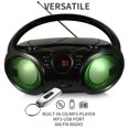 thumbnail image 3 of SINGING WOOD CD/CD-R/CD-RW Boombox Portable/w Bluetooth, USB, AM/FM Radio, AUX-Input, Headset Jack, Foldable Carrying Handle and LED Light (Phantom Black), 3 of 8
