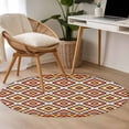 thumbnail image 6 of Boho Round Rug 3ft Washable Circle Entryway Rugs Non Slip Abstract Geometric Ethnic Bohemia Textured Area Rug Indoor Floor Carpet for Bedroom Kitchen Living Room Home Office Dining Room Nursery, 6 of 8
