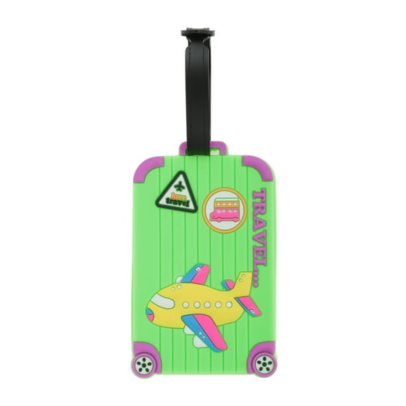 Unique Bargains 1 Pc Aircraft Luggage Tag for Travelling Green Soft Rubber