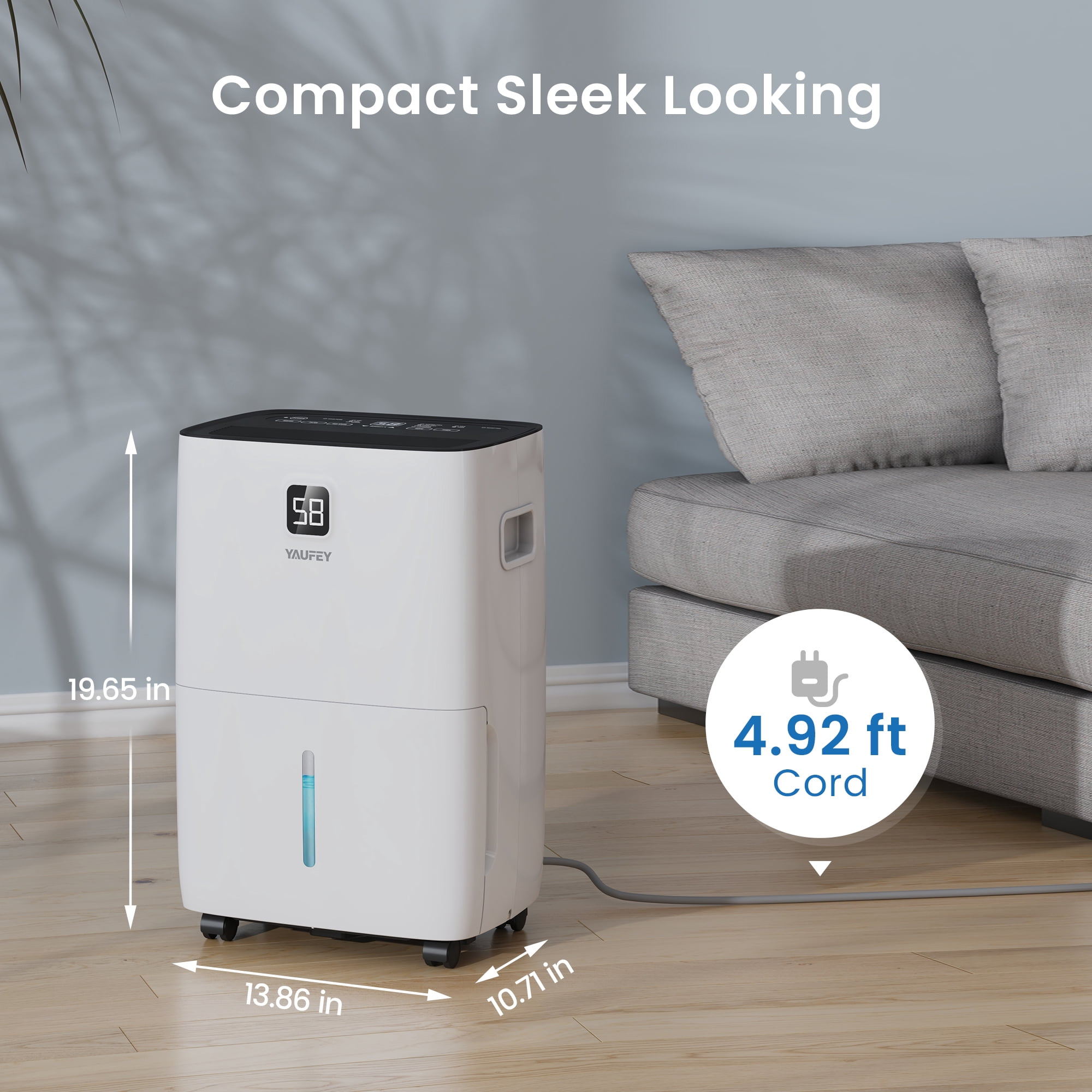 Waykar 80 Pint Dehumidifiers for Basements & Large Rooms up to 5000 Sq. Ft., with Continuous Drain Hose, Auto Defrost, 3 Modes & Child Lock, 25 Pint DOE Energy Star