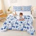 thumbnail image 3 of spefrowx Cute Sea Turtle Full Size Comforter Sets for Kids, Coral Conch Marine Print Bedding Comforter Set, Reversible, 3pcs, 1 Comforter and 2 Pillowcases, 3 of 6