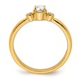 thumbnail image 2 of Auriga Fine Jewelry 14K Yellow Gold Beaded Edge Petite 3-Stone 1/4 carat Round Diamond Engagement Ring for Women Size 7, 2 of 4