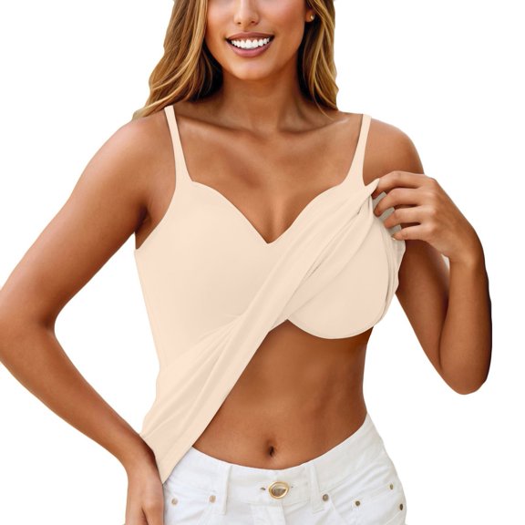 Textilo Womens Plus Size Tank Tops with Built In Bras V Neck Spaghetti Strap Tanks Camisole Sleeveless Cami Top Lightweight Loose Fit Casual Flowy Comfy Tunic Tees,Complexion 5XL
