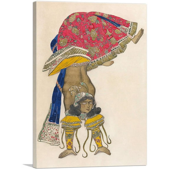 ARTCANVAS Costume Design Canvas Art Print by Leon Bakst - Size: 12" x 8" (0.75" Deep)