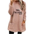 thumbnail image 2 of Brilliant Plus Size Womens Clothes Clearance Women's Round- Neck And Winter Loose Print Pocket Warm Long Sleeve Blouse Tops, 2 of 4