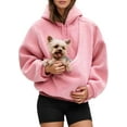 thumbnail image 2 of Pet Care Hoodie Fleece Petcare Hoodie Pet Carrier Hoodies Kangaroo Pouch Hoodies with Dog Cat Pouch For Women, 2 of 7
