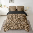 thumbnail image 2 of Manfei Rustic Leopard Hide 7-Piece Twin Bedding Sets,Chic Cheetah Print Bedding Comforter Set,Wildlife Animal Pattern Sheet Sets For Teens,Microfiber Bedroom Decor Reversible, 2 of 8
