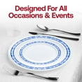 thumbnail image 7 of Smarty 10.25" White w/ Blue & Silver Royal Rim Plastic Dinner Plates 120ct, 7 of 7