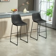 thumbnail image 2 of HOMCOM Tabourets de Bar Ensemble de 2, Tabourets de Comptoir avec Dossier, Brun Foncé, 2 of 10