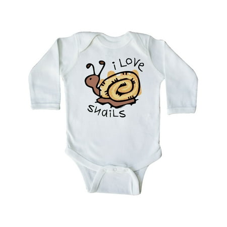 

Inktastic I Love Snails Gift Baby Boy or Baby Girl Long Sleeve Bodysuit