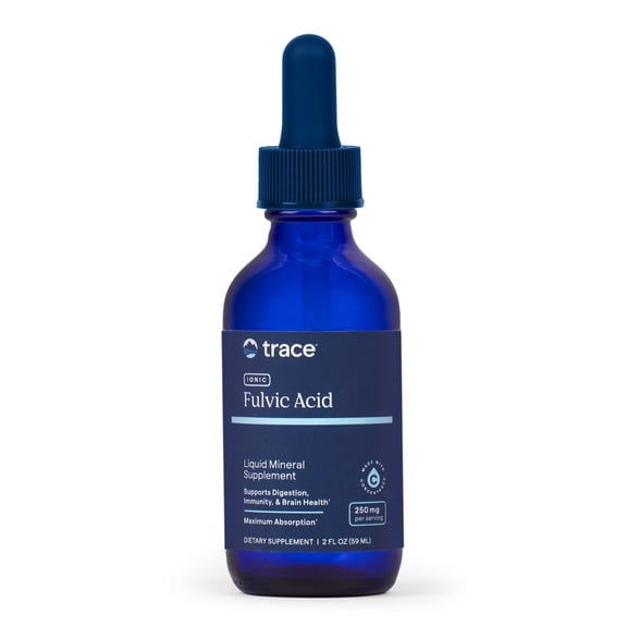 Trace Minerals Liquid Ionic Fulvic Acid for Digestion Support, Immunity, and Brain Health, 2 Fluid Ounce, 250mg Per Serving