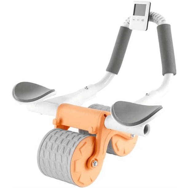 Rodillo de ejercicios abdominales con soporte para codos y rebote automático