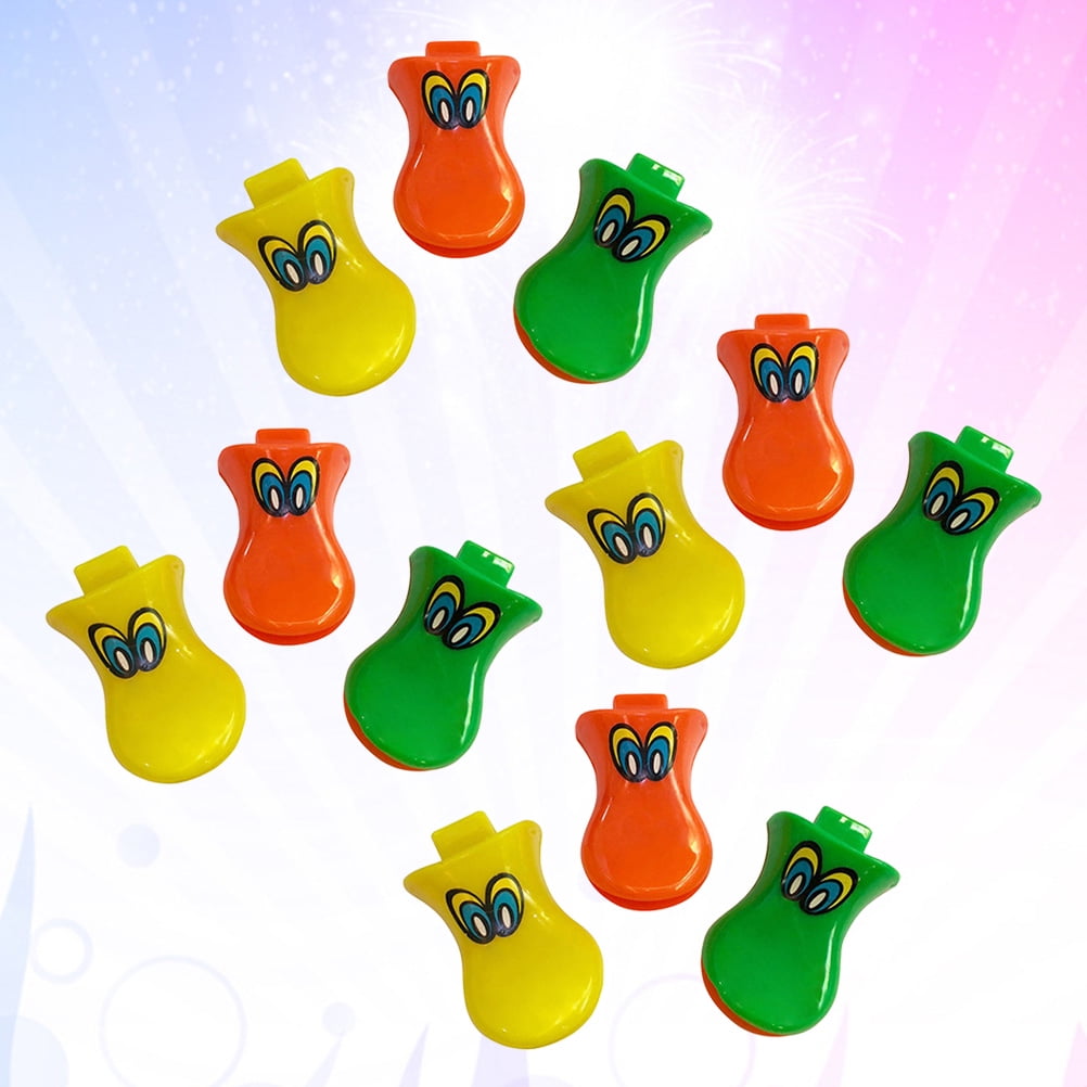 12pcs Plastic Cartoon Whistles Toy Duck Whistle Sounds Toy for