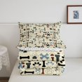 thumbnail image 5 of Homewish Beige Dog Paw Bone Full Size Comforter Sets,Vintage Pet Themed Bedding Comforter Set,Polkadot Reversible,3pcs,1 Comforter and 2 Pillowcases, 5 of 7