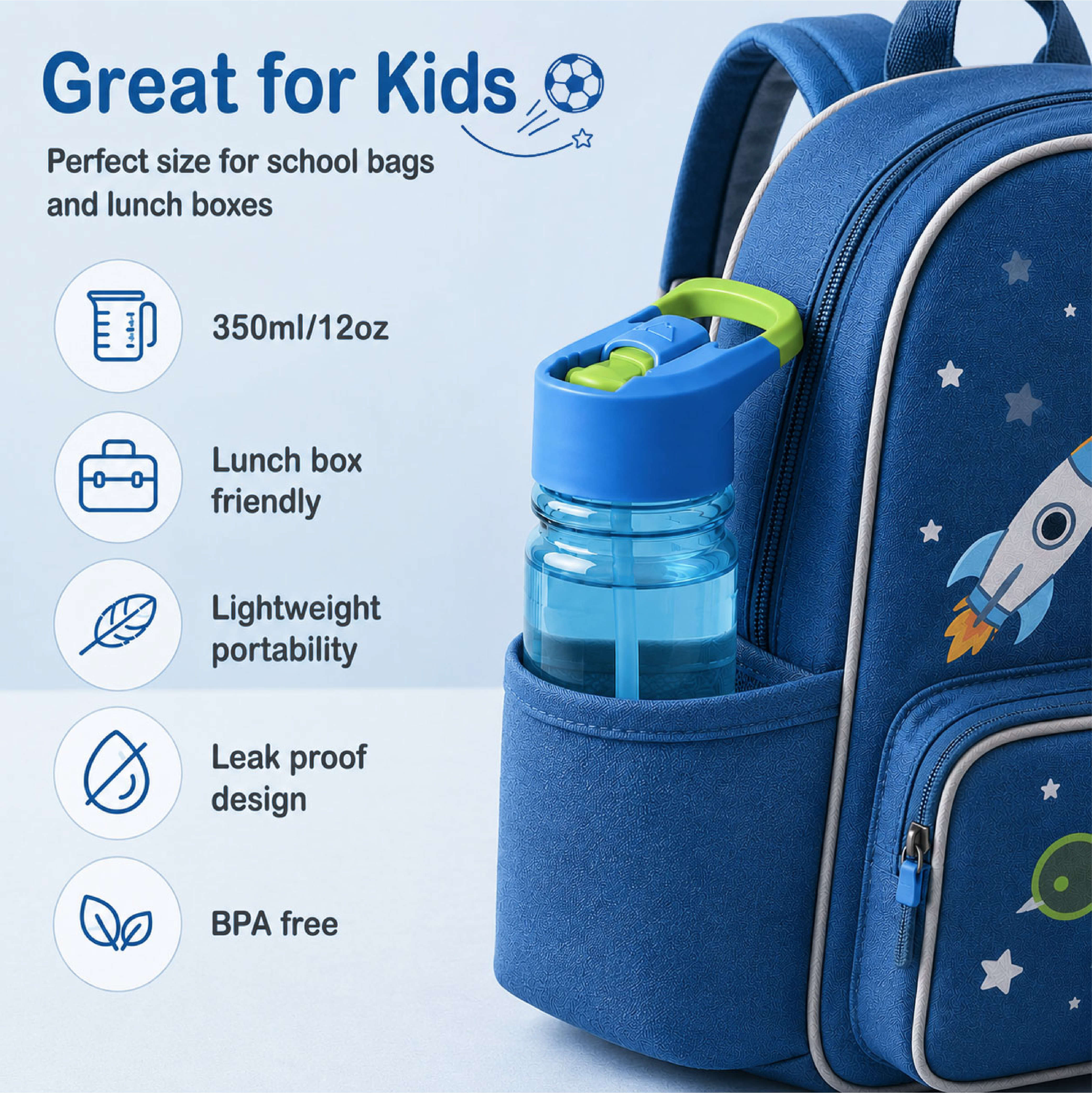 Ozark Trail Kids' Tritan Flip-Top Water Bottle 12 oz photo 3