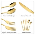 thumbnail image 6 of ENLOY 20 Piece Silverware Set Stainless Steel Flatware Cutlery Set Knife Fork Spoon Service for 4 Gold, 6 of 7