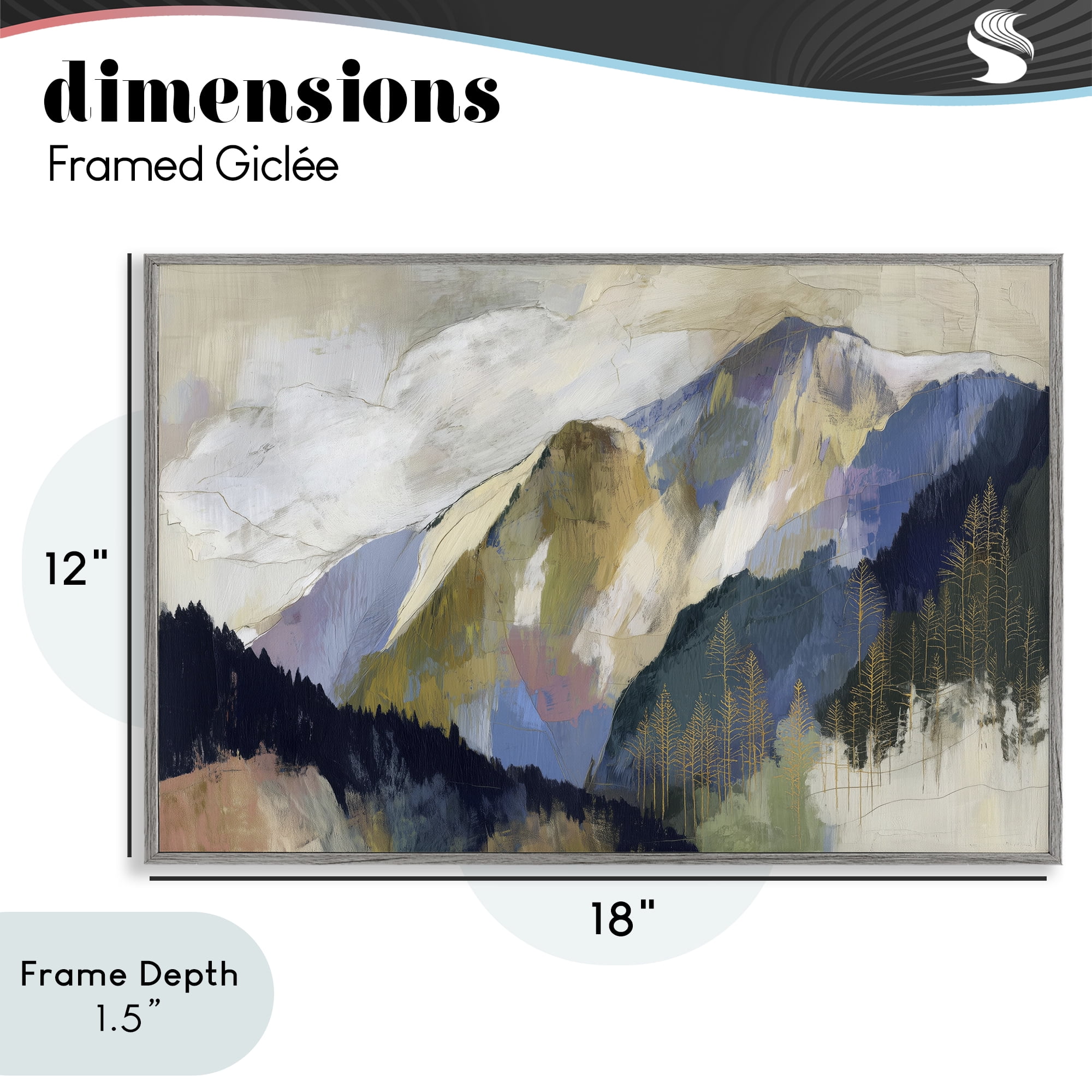 Stupell Industries Mountain Forest Landscape Gray Framed Giclee Art, design by Chromatic Storm Studio