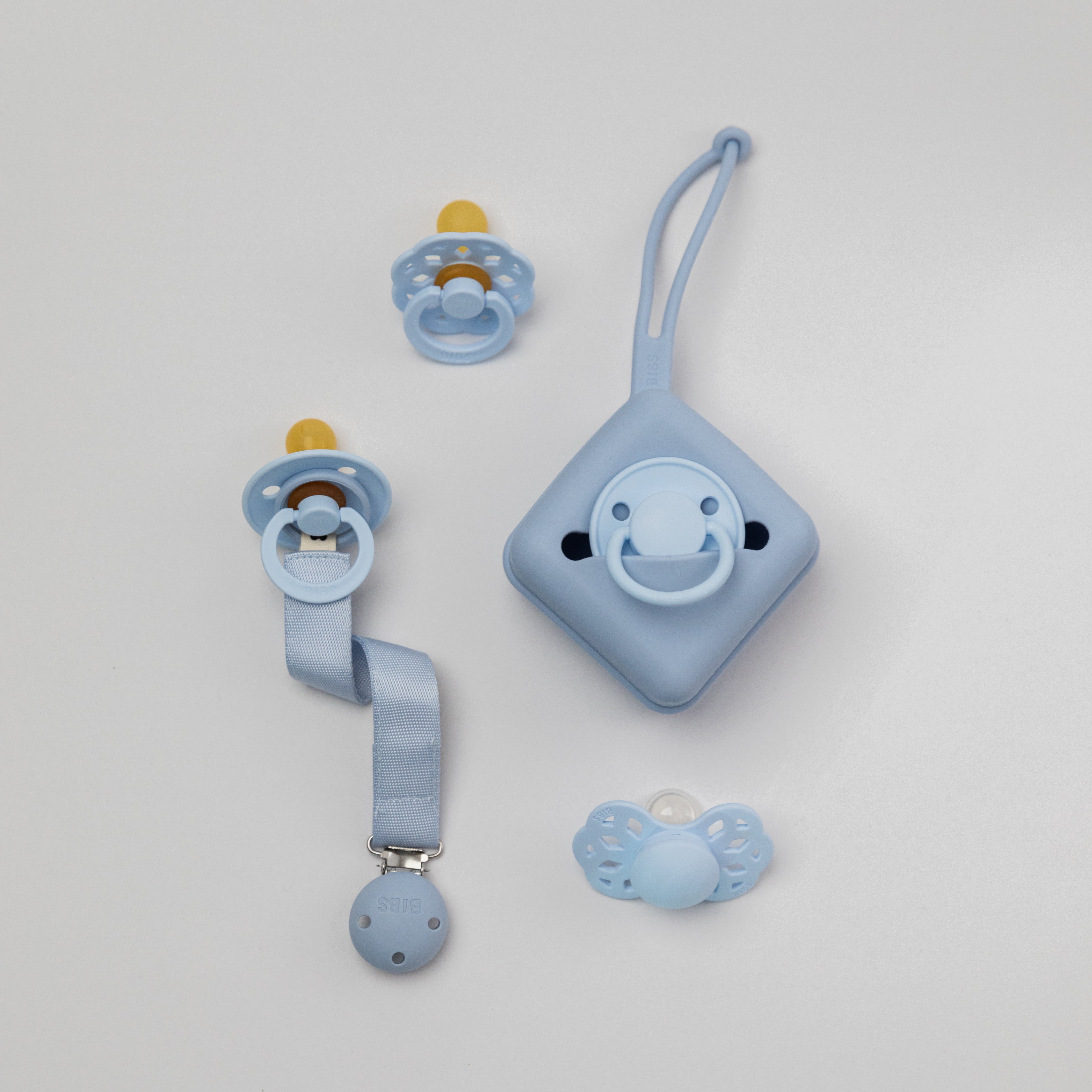 BIBS Silicone Pacifier Case 1 Count, Dusty Blue