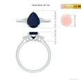 thumbnail image 4 of ANGARA Natural 1.75 Ct Pear Sapphire Ring with Trio Diamond Accents in 14K White Gold for Women (Size-9x7mm) | September Birthstone, Anniversary, Jewelry Gift for Women | Natural Sapphire Ring, 4 of 8