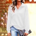 thumbnail image 4 of Women’s Waffle Lapel Button Sweatshirt Oversized Long Sleeve Pullover Sweatshirt Fall Loose Fits Casual Layered Tops, 4 of 5