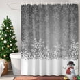 thumbnail image 4 of Grey Snowflakes Shower Curtains for Bathroom, Winter Xmas Gray White Nature Snow Scene Waterproof Fabric Shower Curtain for Bathroom Bathtub Decoration, Machine Washable, 36"x72", 4 of 9