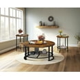 thumbnail image 6 of Lamerge 3-Piece Modern Living Room Table Set, Coffee Table and 2 End Side Tables, Rustic Brown, 6 of 9
