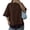 Coffee, variant on Women's Lace Patchwork Short Sleeve T-Shirts Casual Solid Color Crew Neck Blouse with Back Split Loose Fit Elegant Fashion Top Soft Breathable Comfy Casual Shirt for Spring Summer Daily