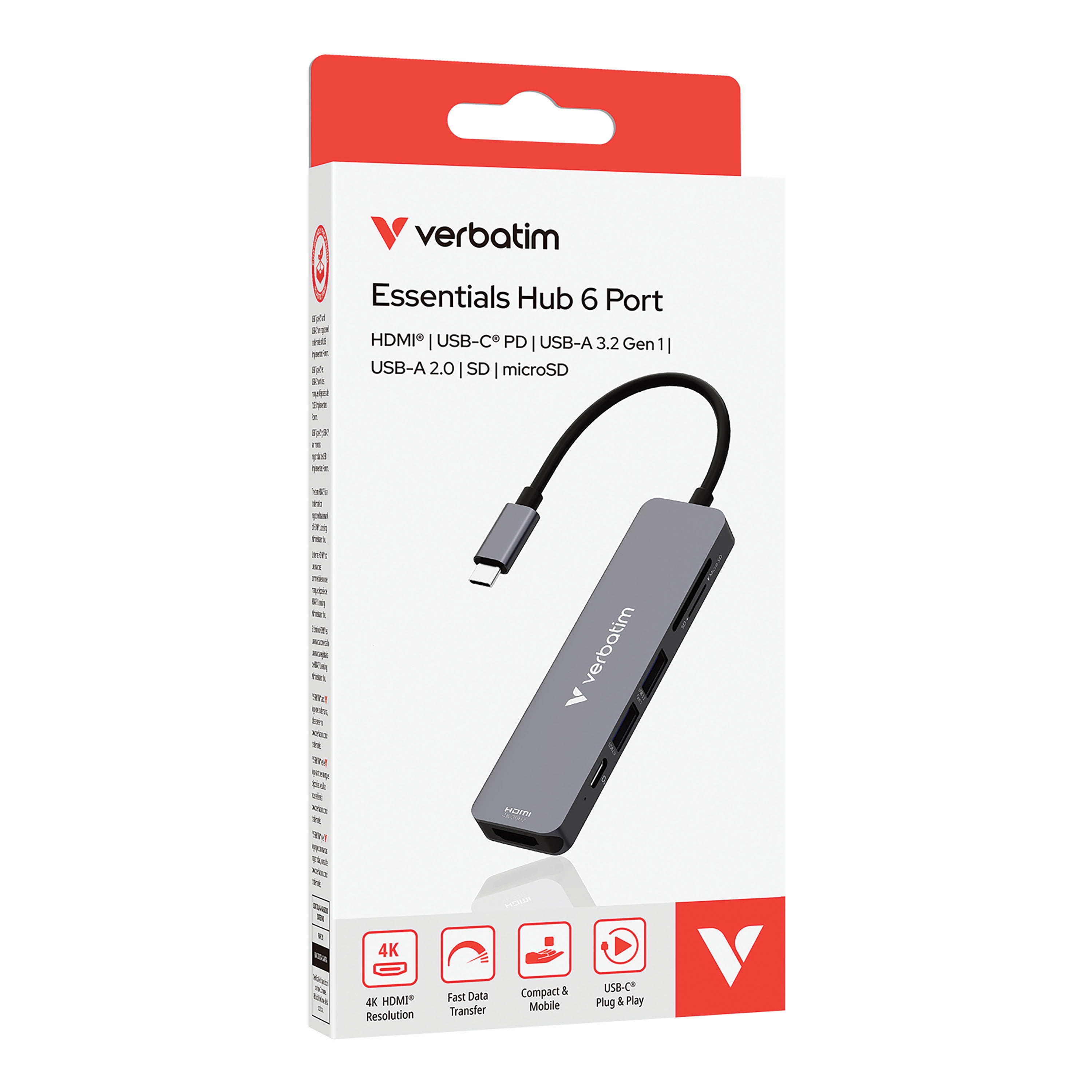 Verbatim USB-C Essentials Multiport Hub– 6 Ports