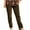 Brown, variant on WREESH Womens High Waisted Pants Solid Pocket Corduroy Pants Blue