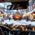 thumbnail image 2 of 1 Pc Autumn Fall Decor, Sunset Scenery Maple Leaf Acrylic Ornament, Stained Glass Art Style Hanging Suncatcher, Faux Stained Glass Decor for Window, Car Interior & Seasonal Tree Ornament, 2 of 6