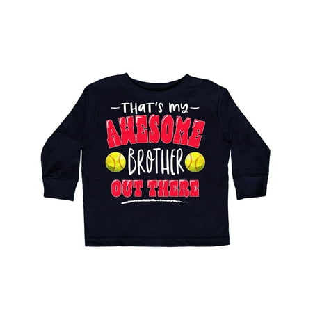 

Inktastic That s My Awesome Brother Out There with Softballs Gift Toddler Boy or Toddler Girl Long Sleeve T-Shirt