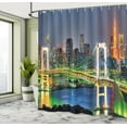 thumbnail image 5 of Ambesonne Scenery Shower Curtain, Tokyo Skyline Japanese, 69"Wx84"L, Green Navy, 5 of 5