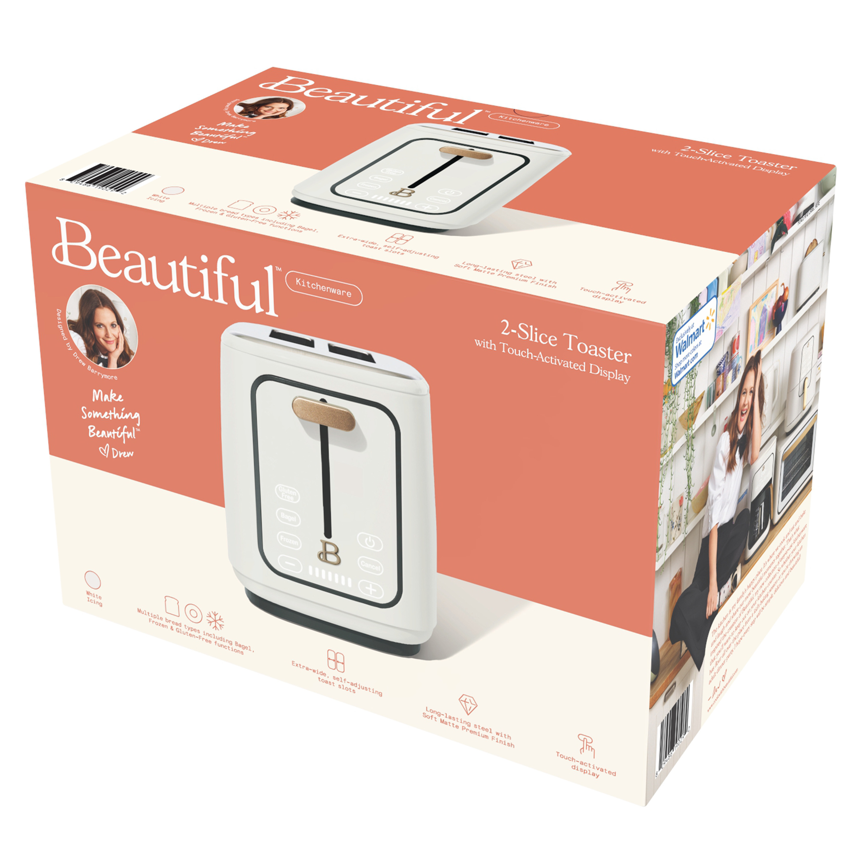 Beautiful 2-Slice Toaster by Drew Barrymore, White Icing photo 5