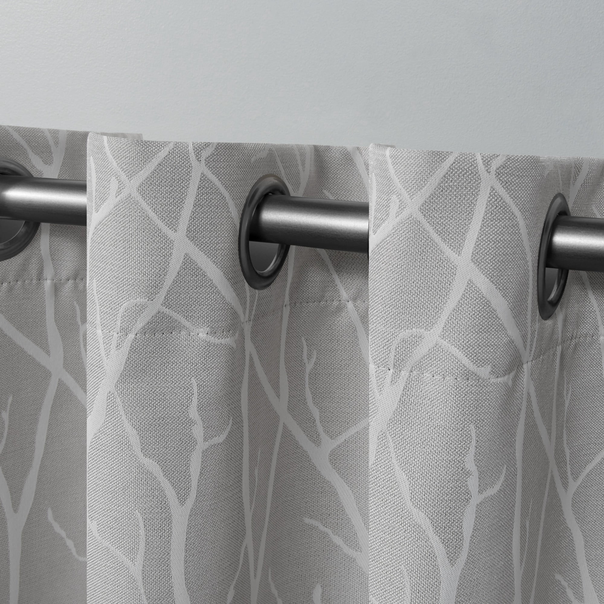 Exclusive Home Forest Hill Woven Room Darkening Blackout Grommet Top Curtain Panel Pair, 52"x63", Dove Grey