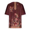 thumbnail image 4 of Mode Décontractée pour Femmes Chemises Imprimées Manches Courtes Tee-Shirts Amples Tunique Blouse Hauts pour Femmes Hauts Manches Courtes pour Femmes Imprimé Floral Hauts pour Femmes, 4 of 5