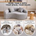 thumbnail image 3 of S-Curved Chenille Sectional Sofa with Dual-Depth Seating, 66.9" Modern Loveseat Couch with Pillows, Modular Sofa Couch, Comfy Luxury Floor Sofa for Apartment, Living Room, Office, Light Gray, 3 of 9