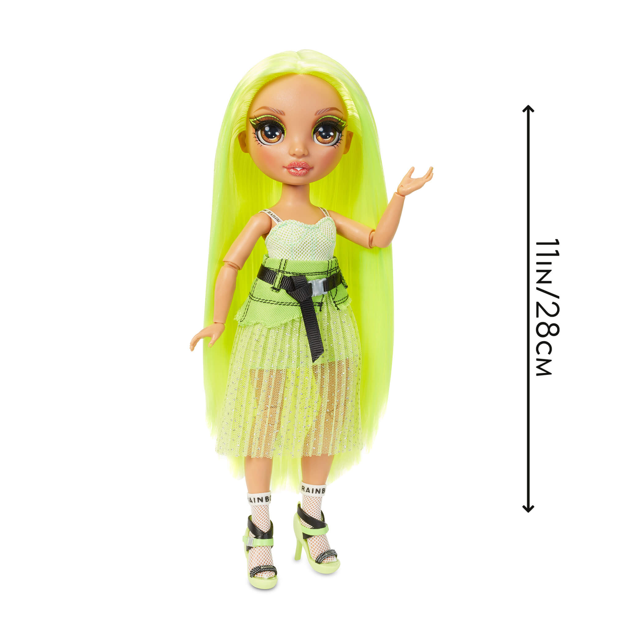 Rainbow High Karma Nichols – Neon Green Fashion Doll with 2 Complete Mix & Match Outfits and Accessories, Toys for Kids 6-12 Years Old - image 5 of 9
