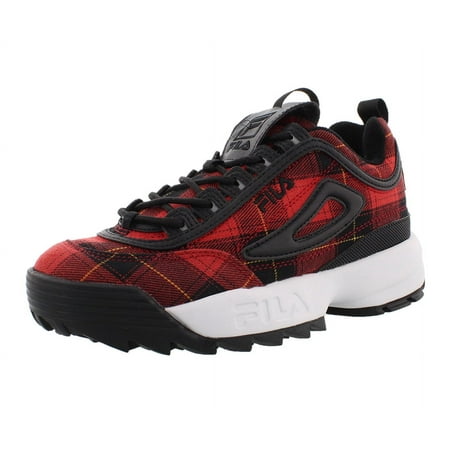 Fila Disruptor II Plaid Womens Shoes Size 7.5, Color: Black/Red/White