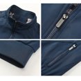 thumbnail image 5 of Rexolia Men’s Zip Front Golf Jacket Lightweight Plaid Lined Slim Fit Casual Outdoor Wind Resistant Dark Blue L, 5 of 6