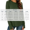 thumbnail image 4 of Women's Long Sleeve Shirts with Thumb Holes Winter Fashion Solid Color Casual Crew Neck Tunic Tops Lightweight Y2K Layering Apparel, 4 of 9