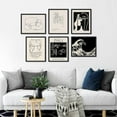 thumbnail image 2 of PixonSign Framed Canvas Print Wall Art Set - Kanagawa Japan Black Wave Dali & Humanities Pattern - Set of 6 Abstract Geometric Illustrations Poster Cultural Art Wall Décor - 12"x16"x6 Black, 2 of 5