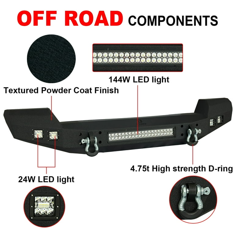 Vijay 2018-2021 Jeep Wrangler JL/JLU Front Bumper with LED